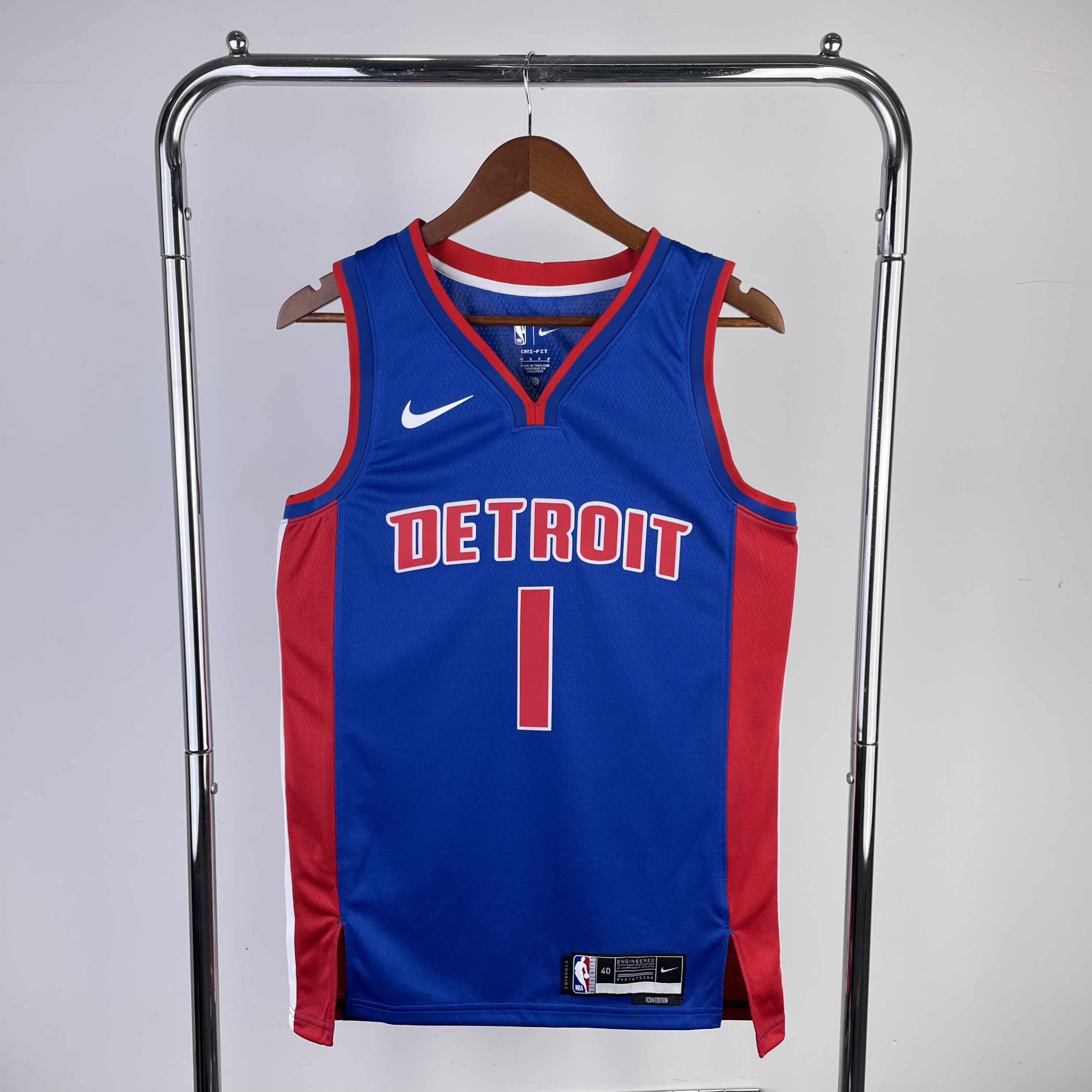 Men Detroit Pistons #1 Iverson Blue Season Nike 2023 NBA Jersey